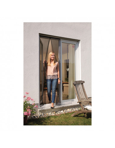 Moustiquaire en rideau magnétique 90 x 210 cm couleur anthracite.