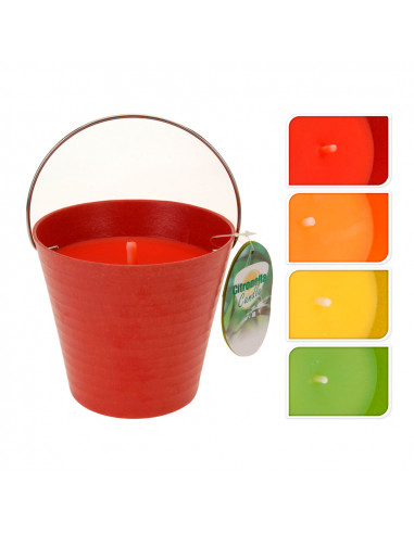 Bougie anti-moustique citronelle avec contenant métallique 230g ø12,5x11cm