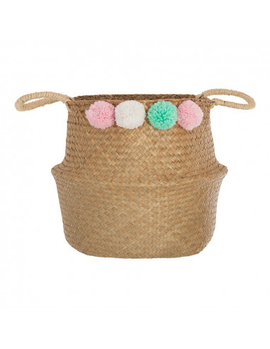 Panier fourre-tout enfants, modele pompons