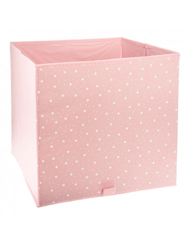 Panier de rangement enfants couleur rose.