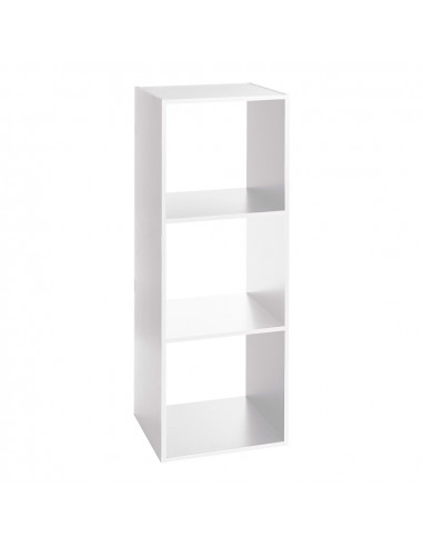 Etagere en bois couleur blanc pour 3 caisses de rangement 34.4x32x100.5cm