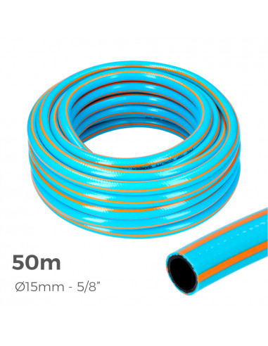 Tuyau d'arrosage professionnel anti-torsion ø intérieur 15mm ø extérieur 20mm (5/8") - rouleau 50m edm