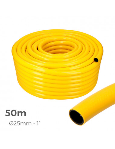 Tuyau agricole jaune ø intérieur 25mm ø extérieur 31mm (1") rouleau 50m edm