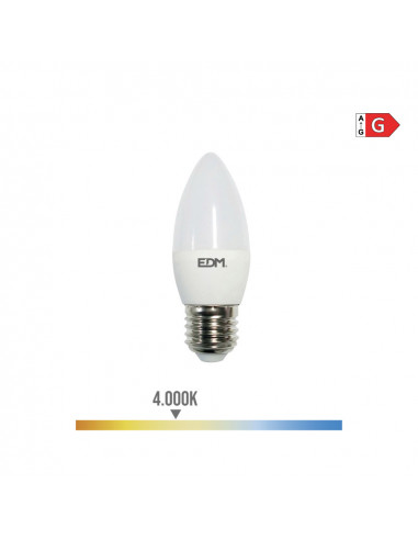 Ampoule bougie led e27 5w 400lm 4000k lumière du jour ø3.6x10.3cm edm