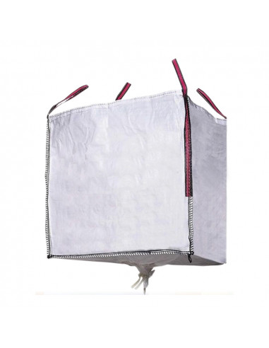 Sac à déchets 90x90x90cm avec valve. la couleur blanche peut porter jusqu'à 1000 kg densité 100g/m²