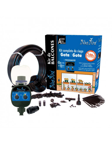 Kit d'arrosage goutte-à-goutte avec programmateur blue bird