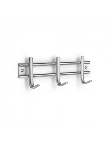 Porte-manteaux inox 3 crochets (blister) inofix