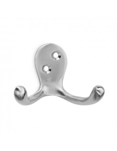 Porte-manteaux classique double en laiton niquel satiné (blister) inofix