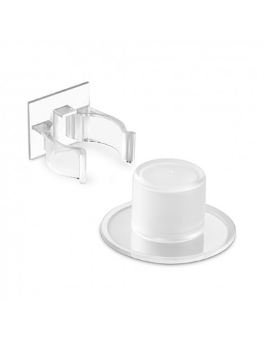 Butee de porte avec retenue pince adhesifs transparents (blister) inofix