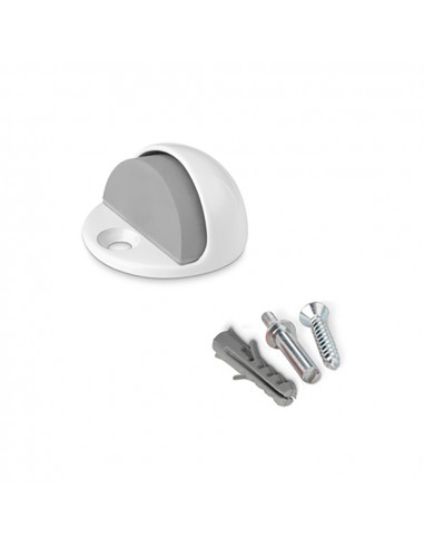 Butee porte metallique avec vis blanc (blister) inofix