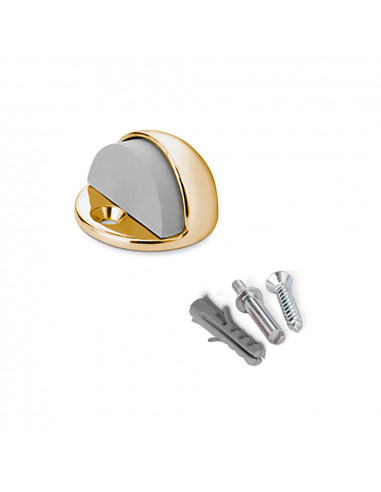 Butee porte metallique avec vis couleur doree (blister) inofix