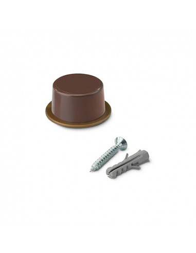 Butee de porte avec vis marron (blister 2 unites) inofix