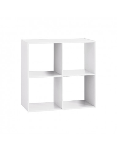 Etagere en bois couleur blanc pour 4 caisses de rangement 67.6x32x67.6cm