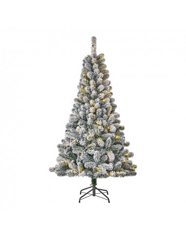 Arbre de noel avec 80 leds effet neige 266 branches 155cm