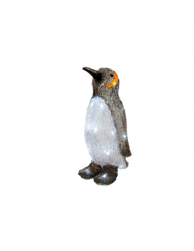 Figurine pingouin led acrylique exterieur 17x16x33cm