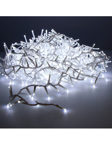 Guirlande led compacte clignotante exterieur blanc froid 750l cable blanc, 21m