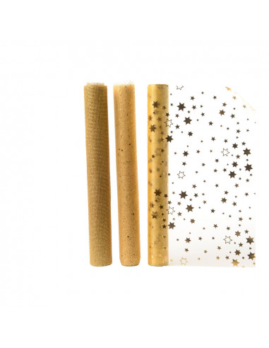 Chemin de table en organza 3 modeles dorés disponibles 200x35cm