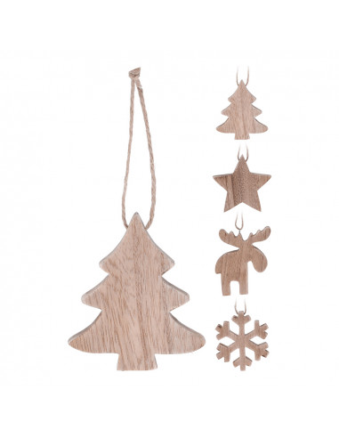 Decoration de noel suspension bois 10cm