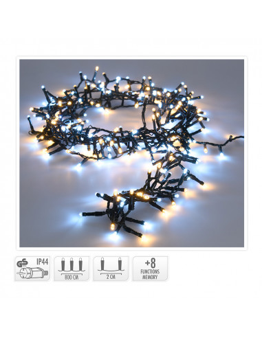 Guirlande snake 400 leds 11m lumiere froide et chaude