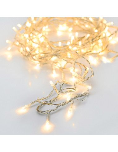 Guirlande 48 leds lumiere chaude cable transparent 4m