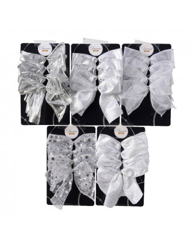 Assortiment d'attaches en polyester argent pour la décoration