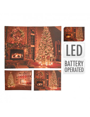 Cadre decoratif avec led 38x1,5x28cm, modele cheminee