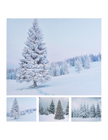 Cadre decoratif avec led50x1,5x40cm modele arbres