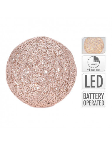 Boule avec 20 leds ø20cm doree lumiere chaude