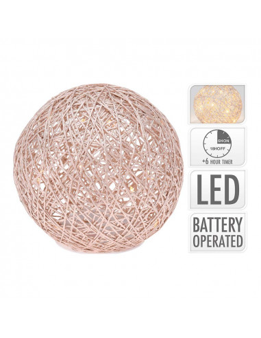 Boule avec 15 leds ø15cm doree lumiere chaude