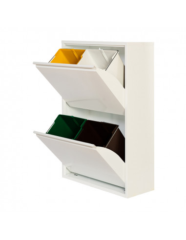 Armoire metallique recyclage 4 tiroirs couleur blanche