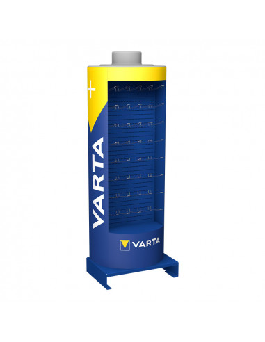 Presentoir metallique 40 crochets varta forme pile varta 60x40x170cm