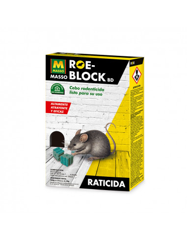 Rodenticides roe-block plus 260g 231534 massó