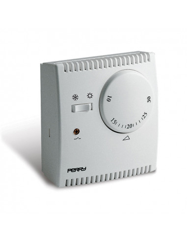 Thermostat d'expansion à gaz analogique série «teg» avec éclairage pilote et sélecteur «été / hiver» blanc perry