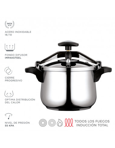 Pot à pompe classique 4 l inox 18/10 fagor ø23,5x12cm