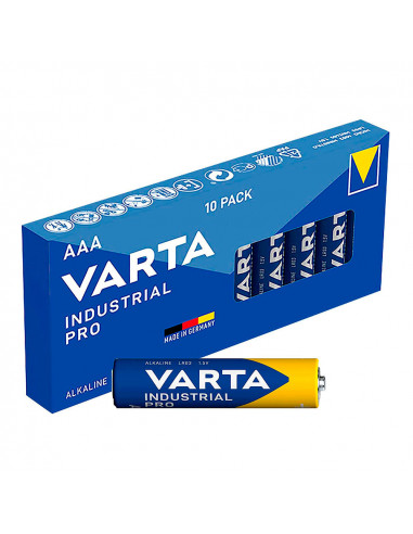 Pack 10 piles aaa lr03 varta industrial pro ø10,5x44,5mm
