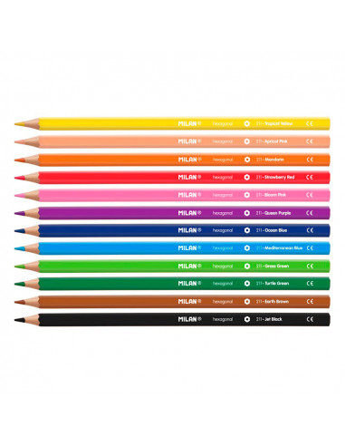 Pack 12 crayons de couleur milan