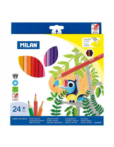 Pack 24 crayons de couleur milan