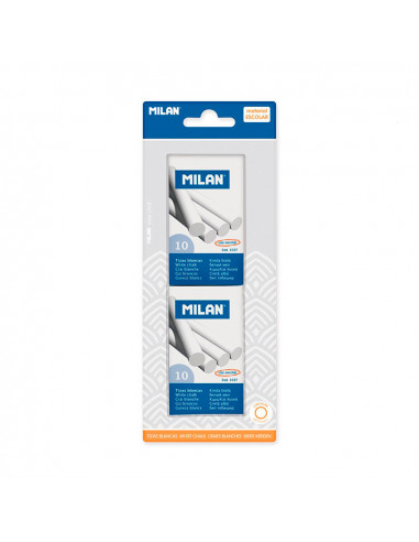 Blister 2 boîtes 10 craies blanches milan