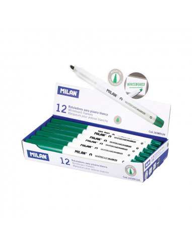 Boite de 12 feutres verts ø3,7mm pour tableau blanc milan