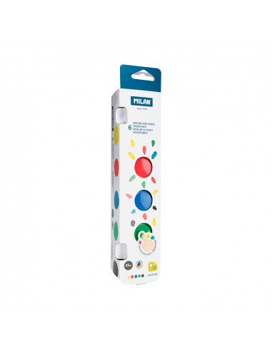 Boite avec 6 pots peinture a doigts 25ml milan