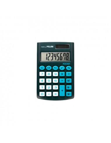 Blister calculatrice pocket noire 8 numeros avec housse milan.