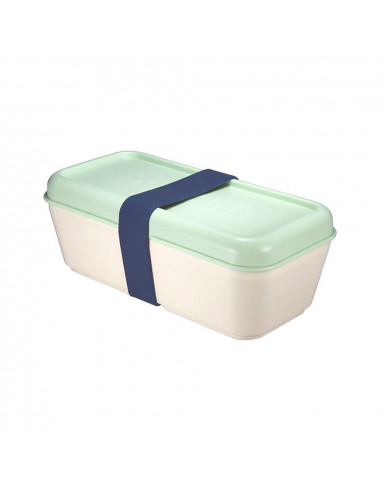 Recipient pour aliments rectangulaire 0,75l couvercle vert milan.
