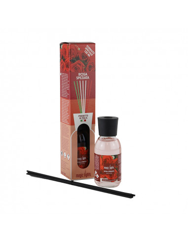 Diffuseur de parfum mikado rose épicée 125ml magic lights