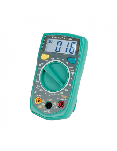 Multimetre digital 3 1/2 numeros avec test de temperature proskit.