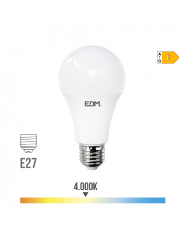 Ampoule led standard e27 24w 2700m 4000k lumière du jour ø7x13,6cm edm