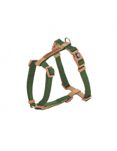 Harnais vert-beige forest british x-trm double premium 45-75cm x 2cm nayeco
