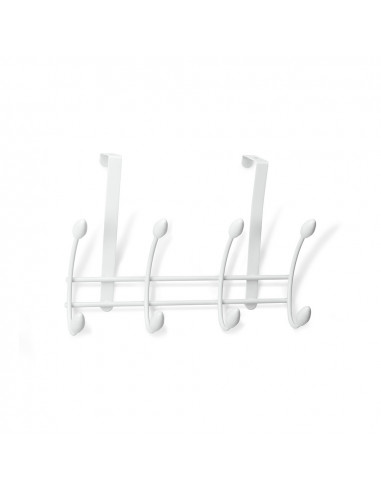 Porte-manteaux de porte en acier blanc blister inofix