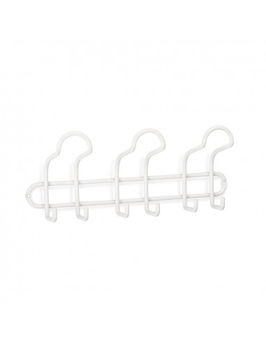 Cintre acier 3 triple crochets blanc inofix