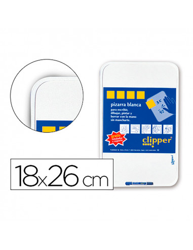 Petit clipper tableau blanc 18x26cm avec marqueur