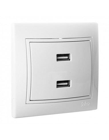 Chargeur double usb serie europa 230v 5v 4200ma s.europa solera erp2usbu